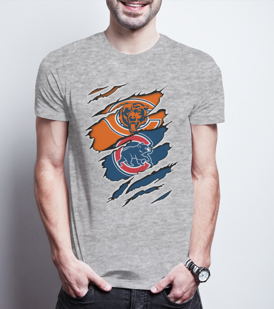 Chicago Bears Cubs Logo Mashup T-Shirt