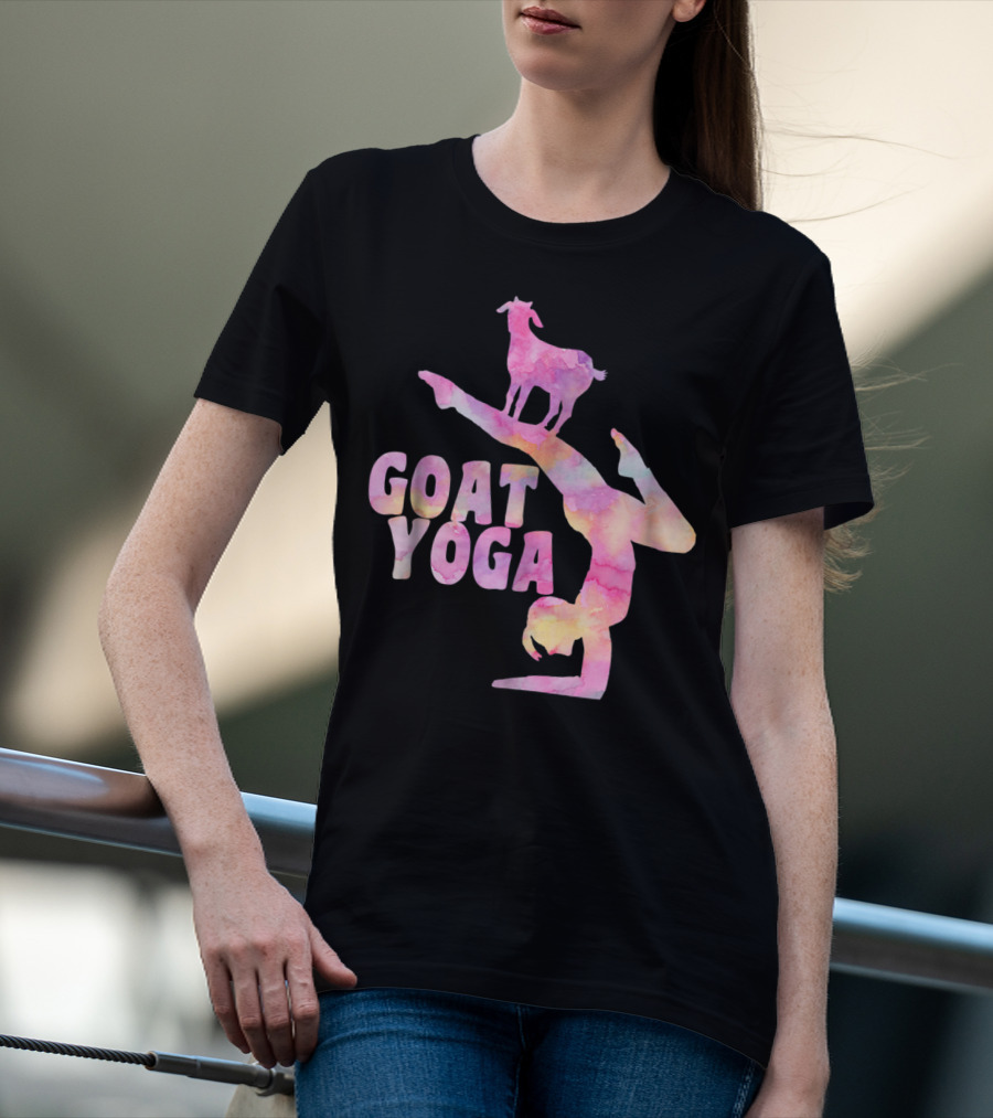 GOAT YOGA Yoga Pose With Cute Goat Watercolor T-Shirt