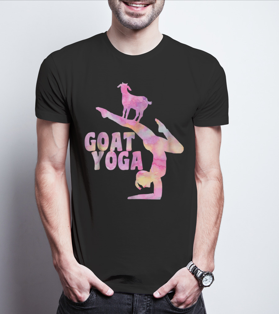 GOAT YOGA Yoga Pose With Cute Goat Watercolor T-Shirt
