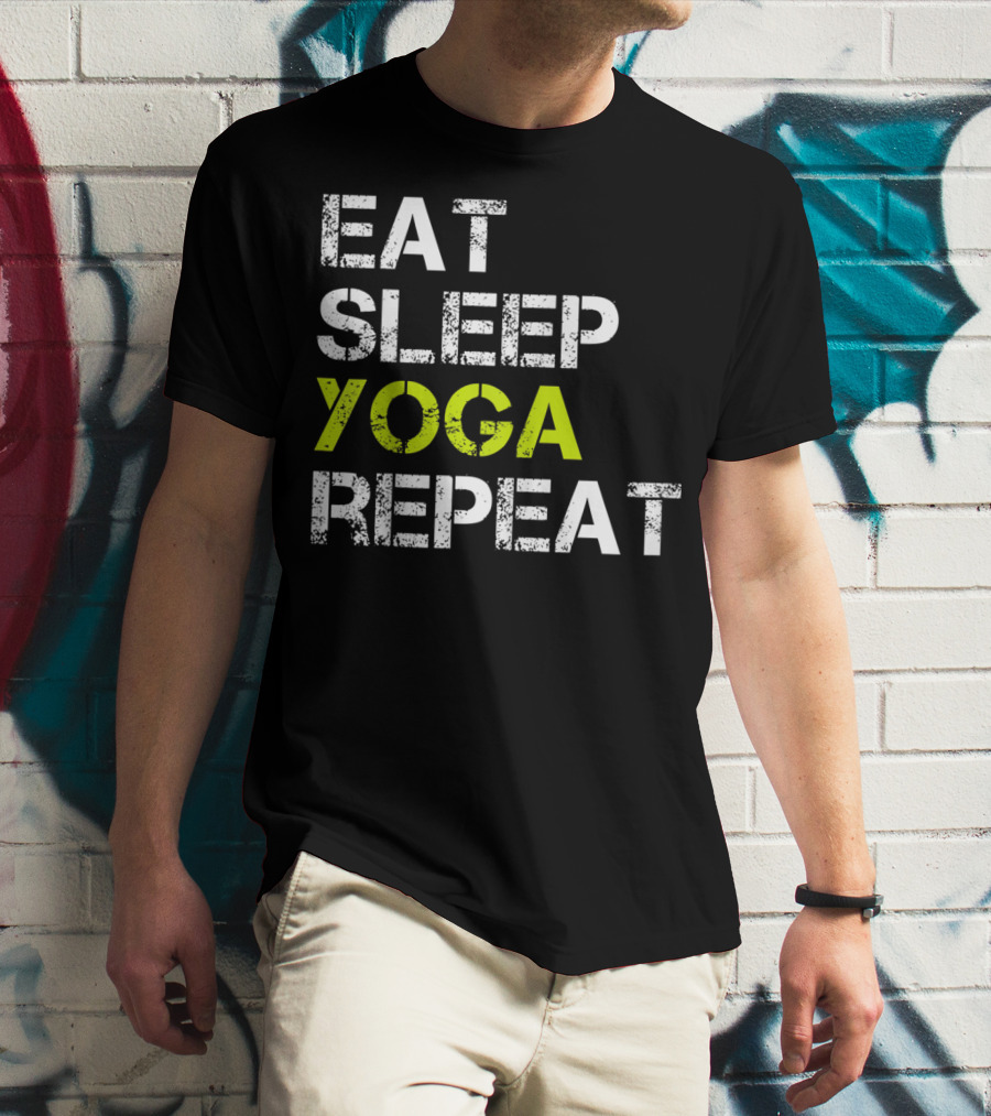 Eat Sleep Yoga Repeat Funny Yoga T-Shirt