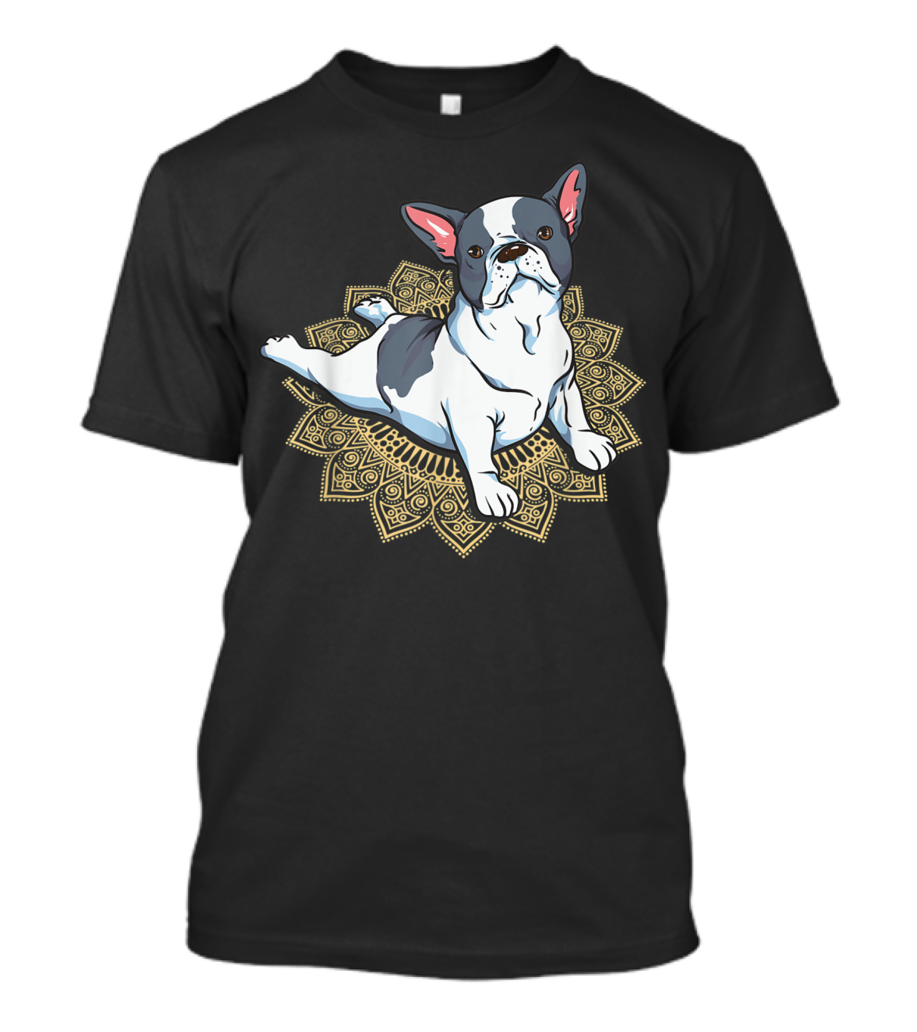 French Bulldog Yoga Frenchie Namaste Spiritual Mandala Pose T-Shirt