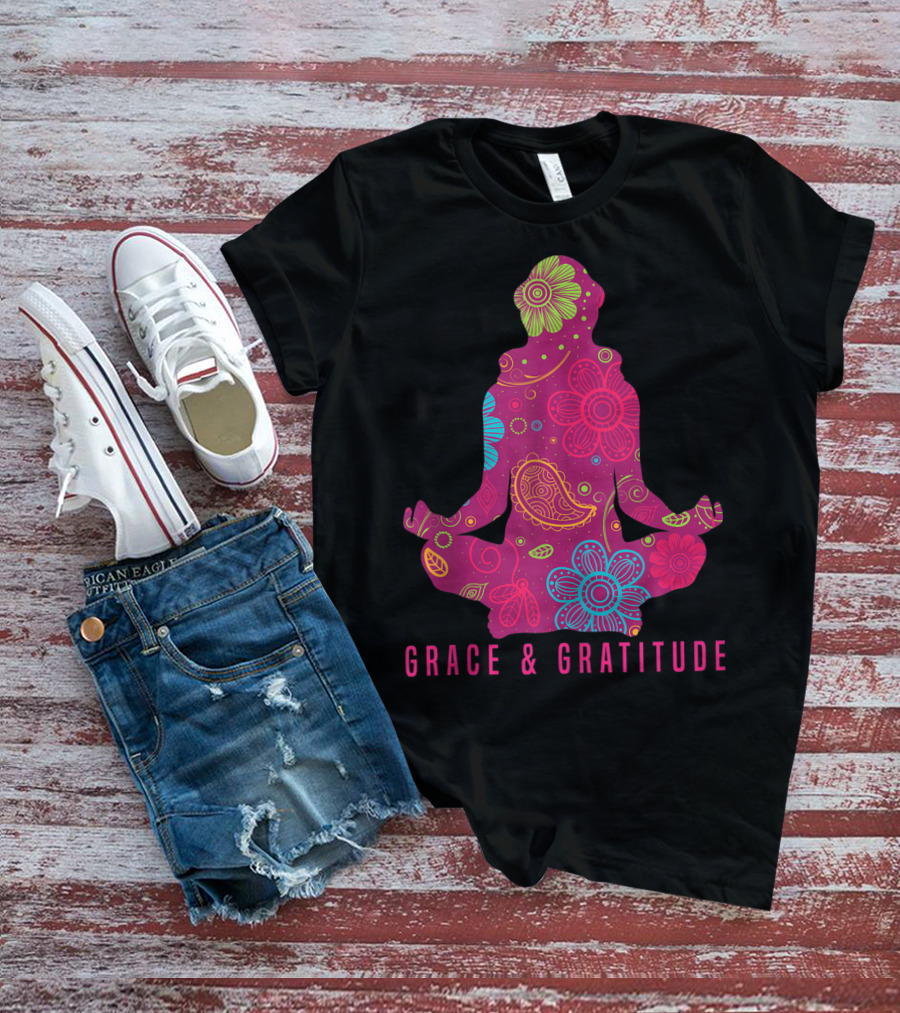 Grace And Gratitude Colorful Meditation T-Shirt