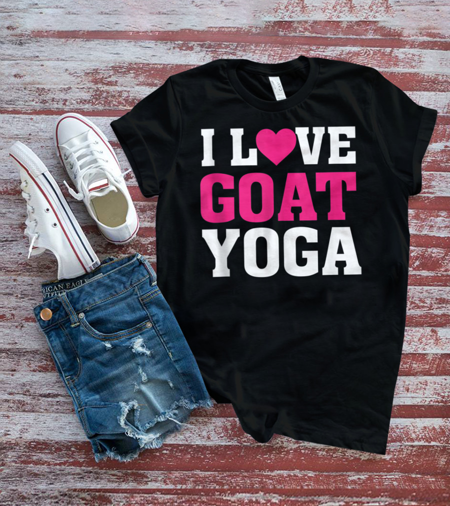 I Love Heart Goat Yoga T-Shirt