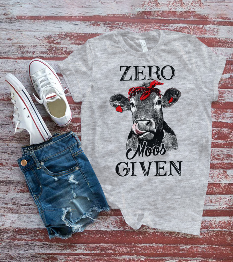 Zero Moos Given Cow Bandana Red Ear Tag T-Shirt