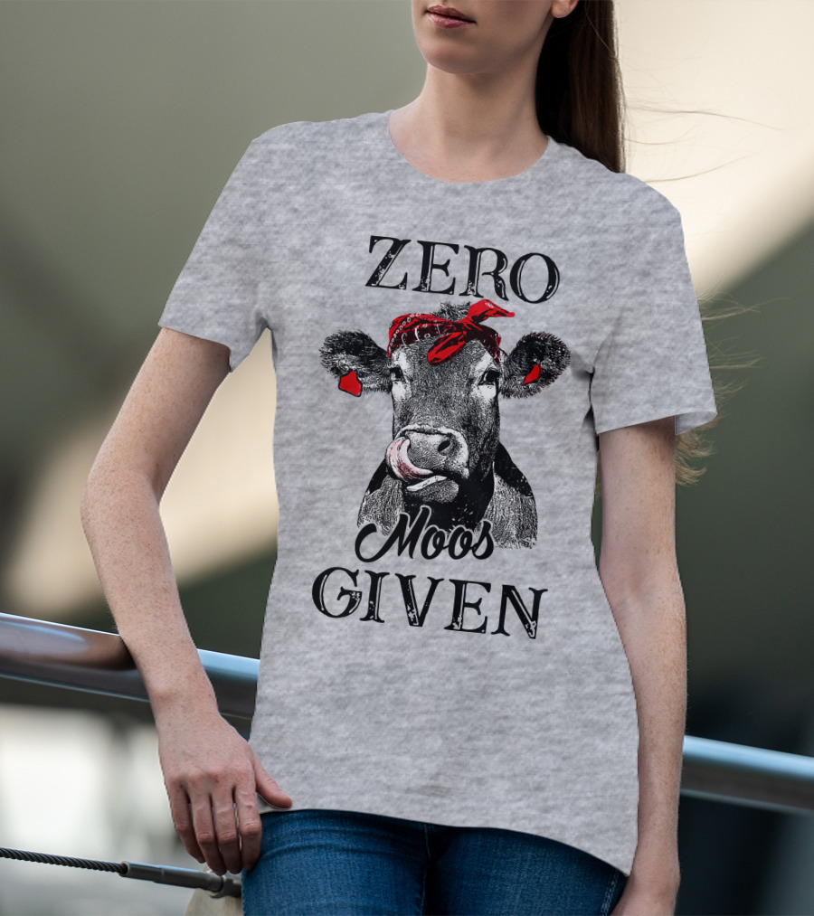 Zero Moos Given Cow Bandana Red Ear Tag T-Shirt