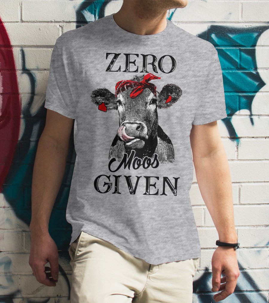 Zero Moos Given Cow Bandana Red Ear Tag T-Shirt