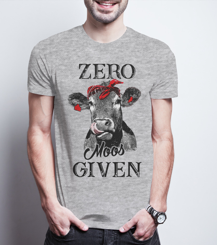 Zero Moos Given Cow Bandana Red Ear Tag T-Shirt