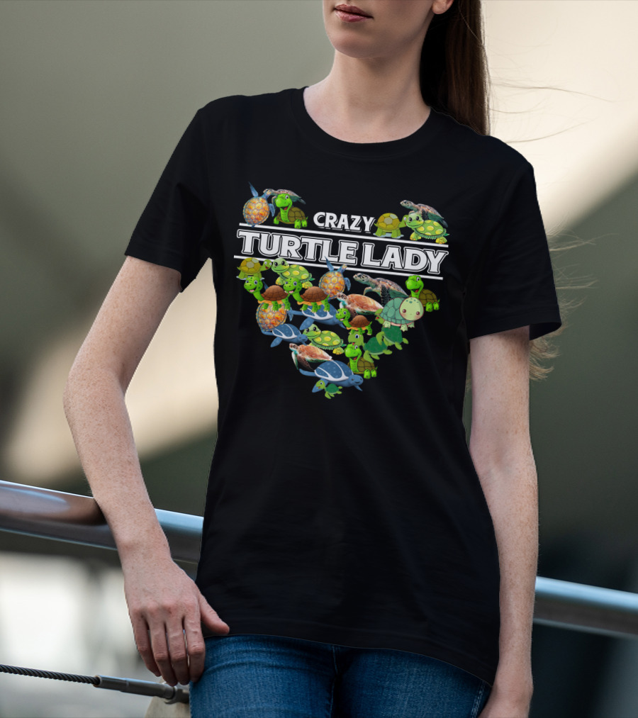 Crazy Turtle Lady Heartful Collection T-Shirt