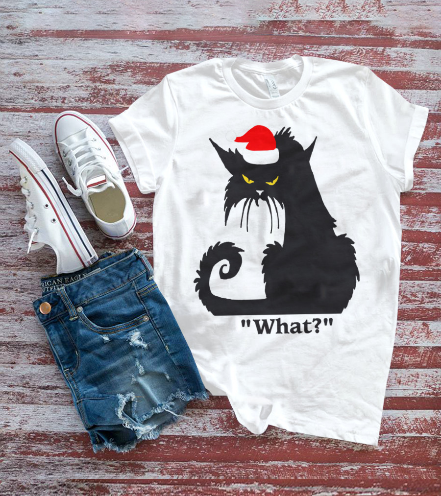 What Cat With Santa Hat T-Shirt