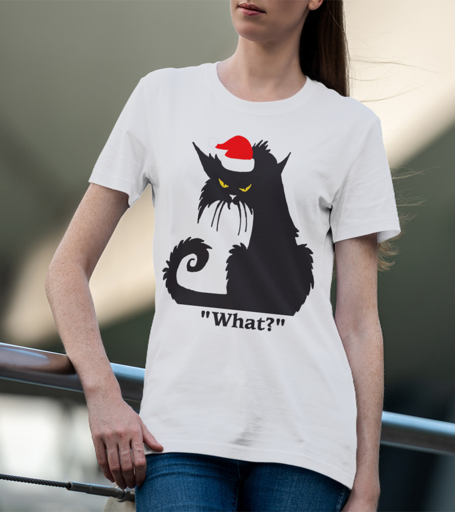 What Cat With Santa Hat T-Shirt