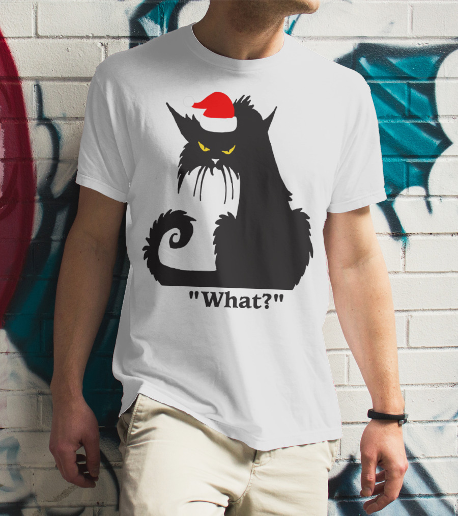 What Cat With Santa Hat T-Shirt