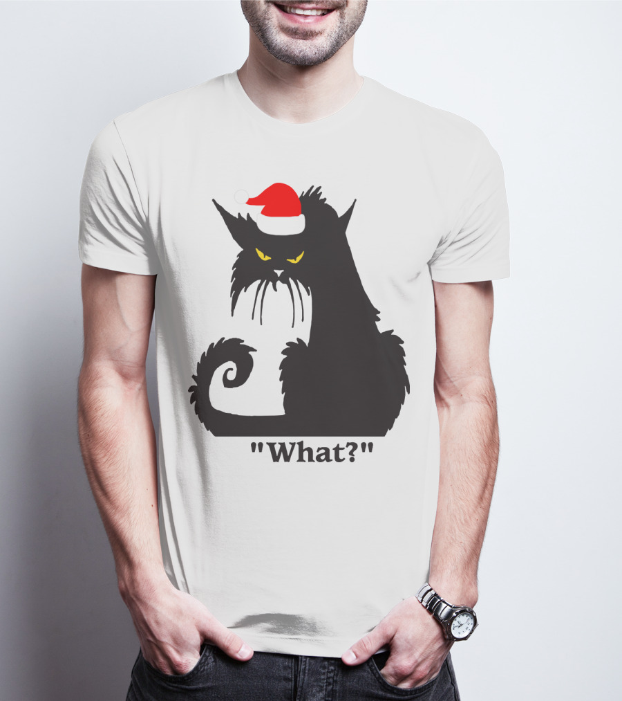 What Cat With Santa Hat T-Shirt