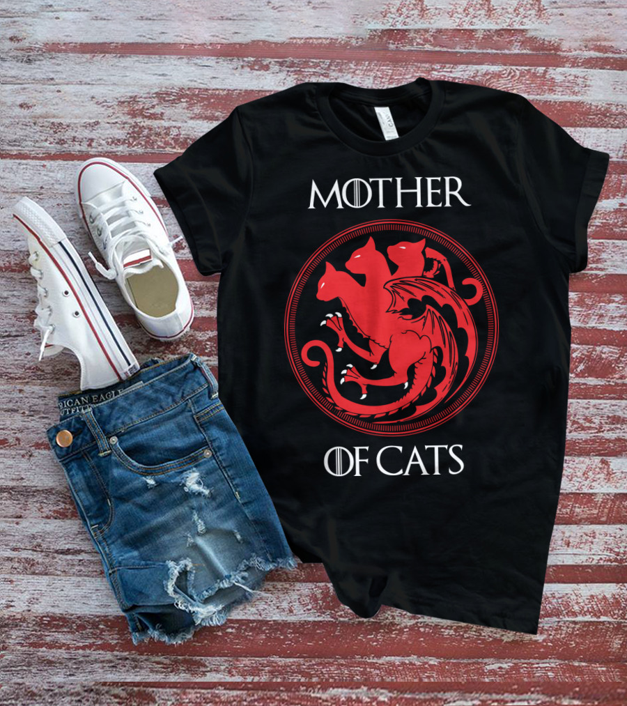 Mother Of Cats Three-Headed Red Dragon Sigil T-Shirt