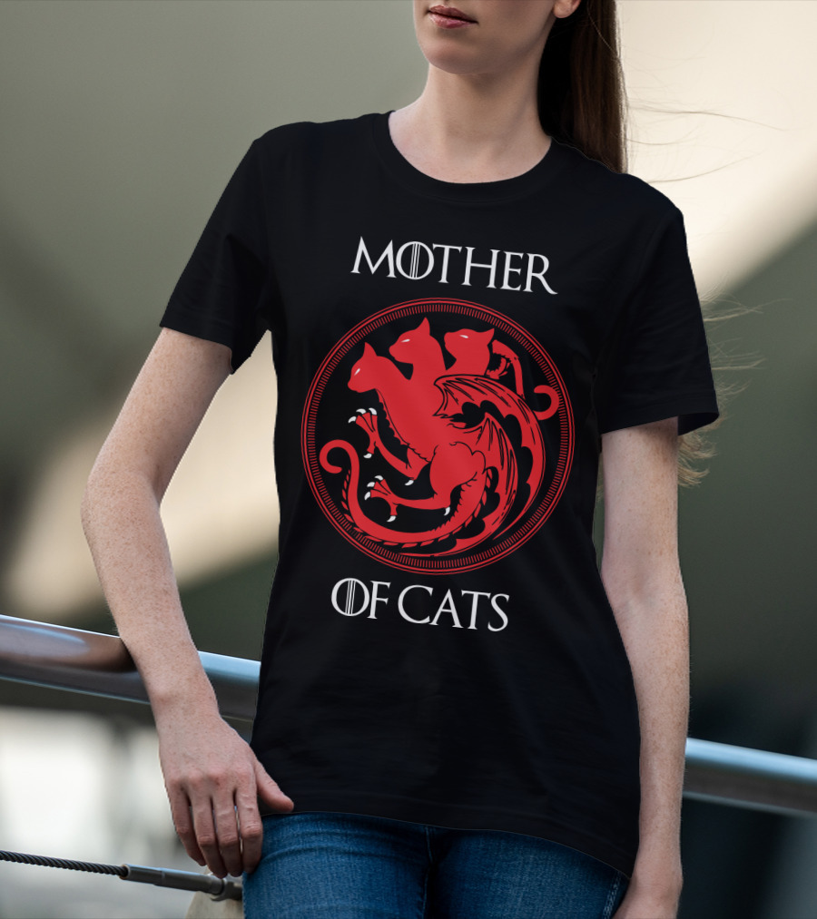 Mother Of Cats Three-Headed Red Dragon Sigil T-Shirt