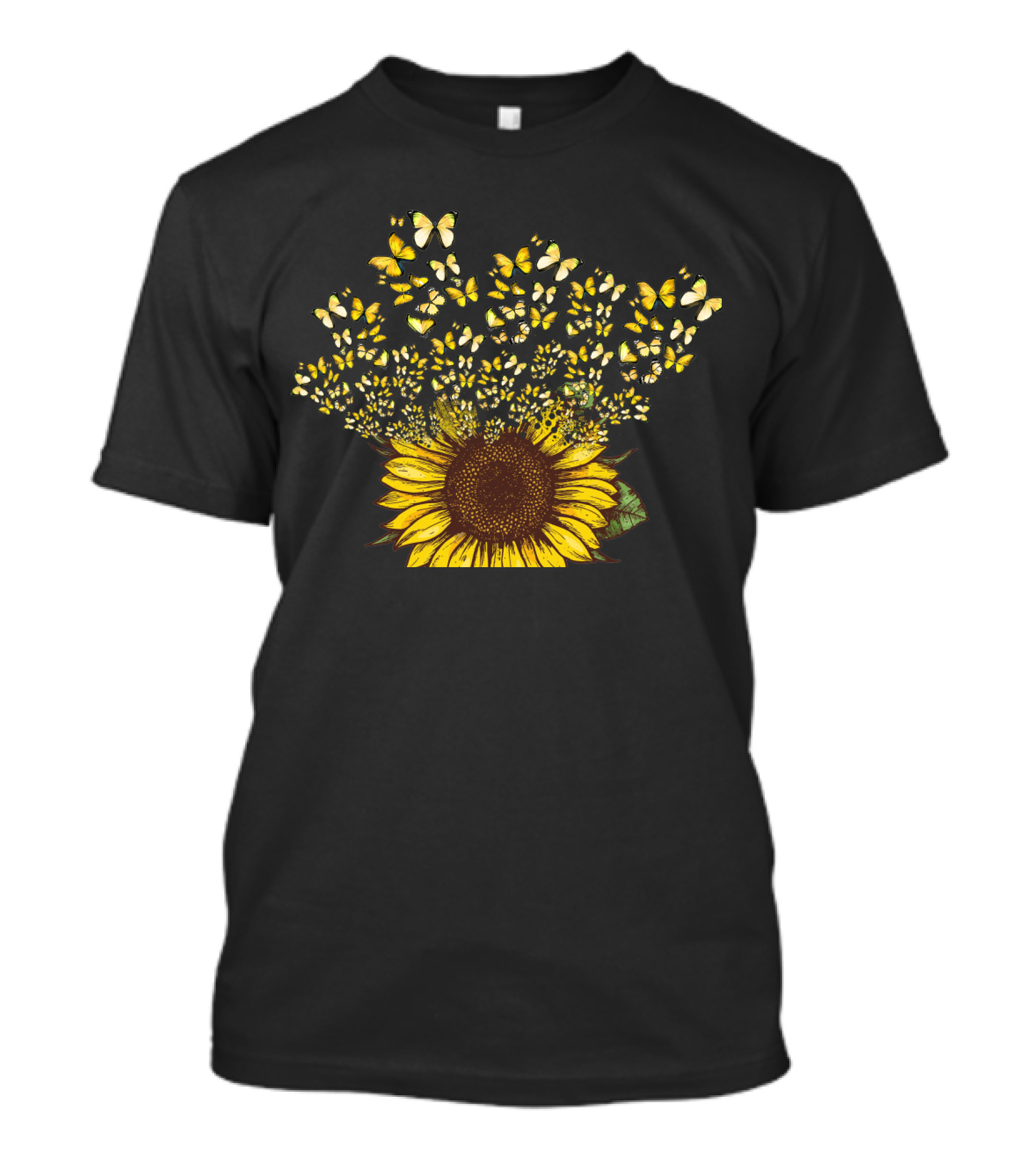 Sunflower With Yellow Butterfly Blossom Explosion T-Shirt
