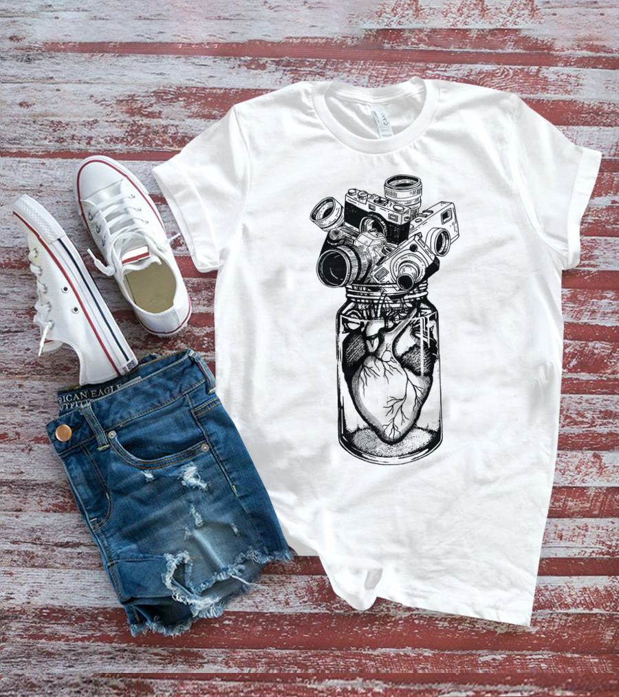 Camera Heart Jar Collection T-Shirt