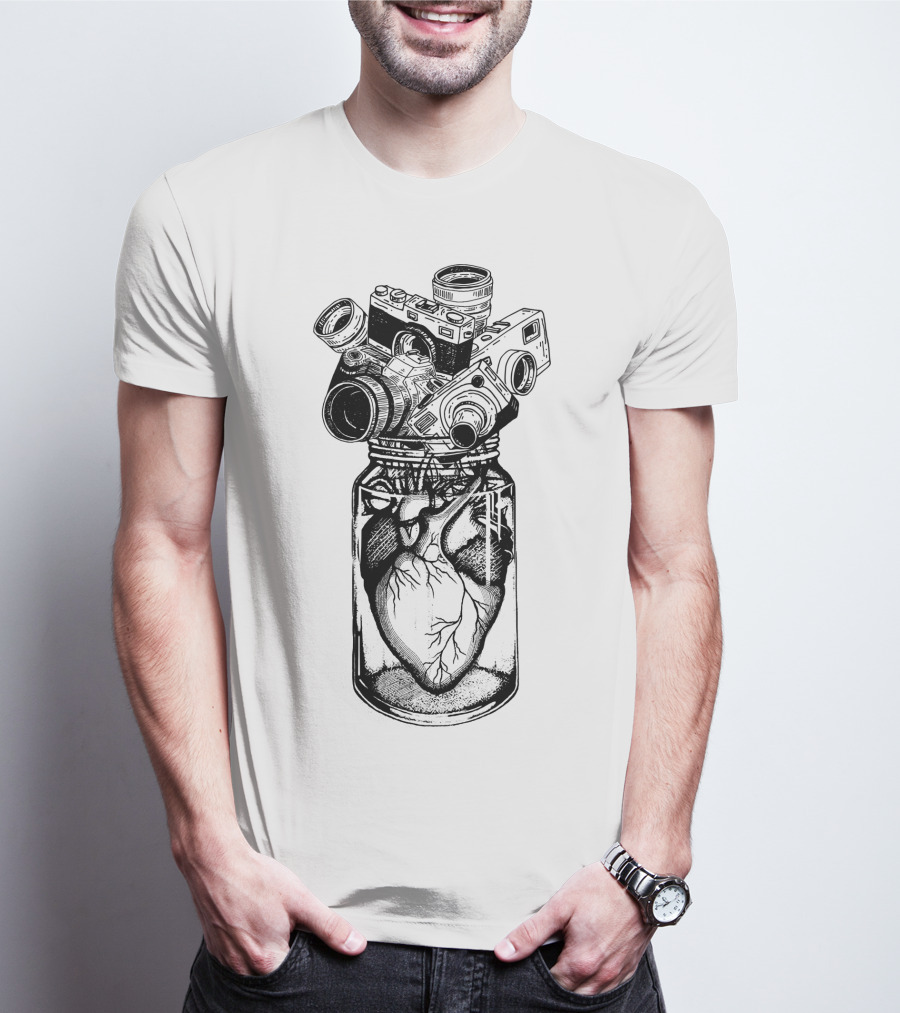 Camera Heart Jar Collection T-Shirt