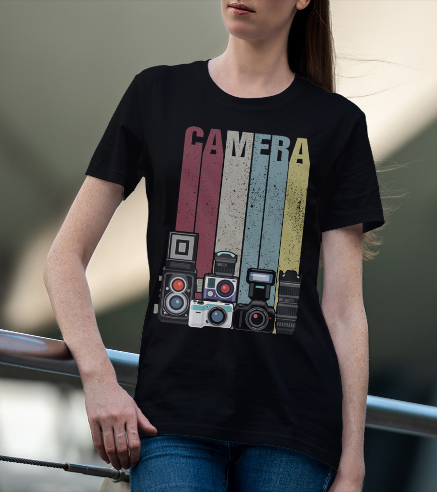 Camera Vintage Photography Equipment Retro Style Valentine's Day Gift T-Shirt