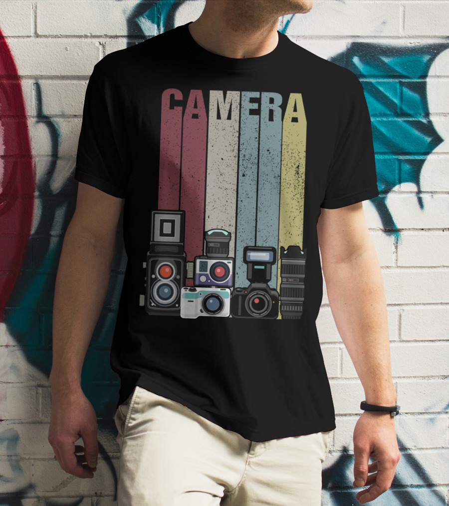 Camera Vintage Photography Equipment Retro Style Valentine's Day Gift T-Shirt