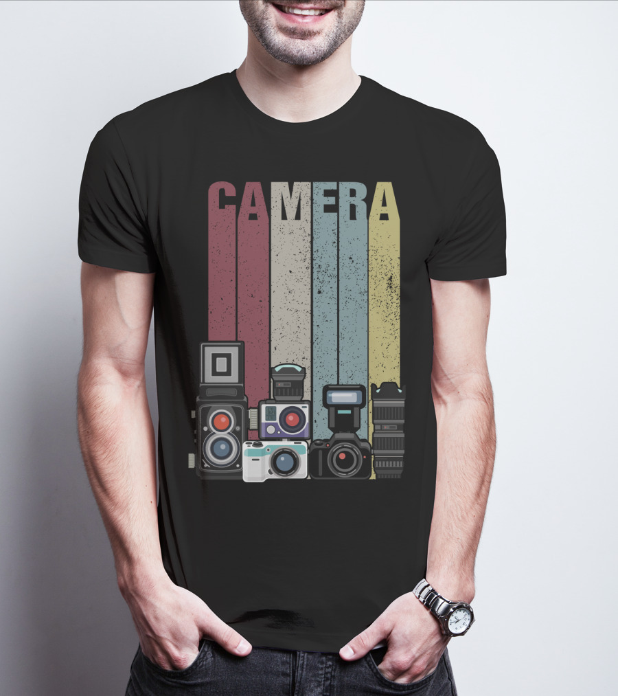 Camera Vintage Photography Equipment Retro Style Valentine's Day Gift T-Shirt