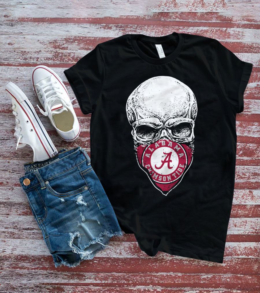 Alabama Crimson Tide Skull Bandana A T-Shirt