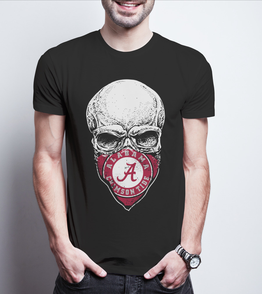 Alabama Crimson Tide Skull Bandana A T-Shirt