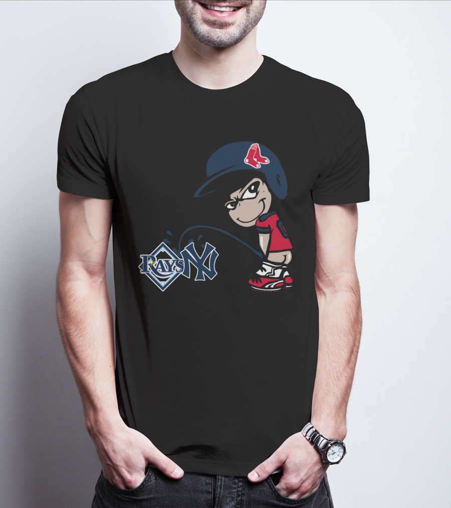 Boston Red Sox Rivalry Parody Yankees Rays Iconic Logos T-Shirt