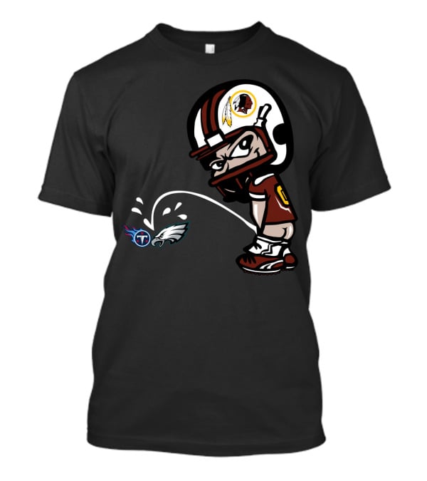 Washington Redskins Football Rivalry Titans Eagles Helmet T-Shirt