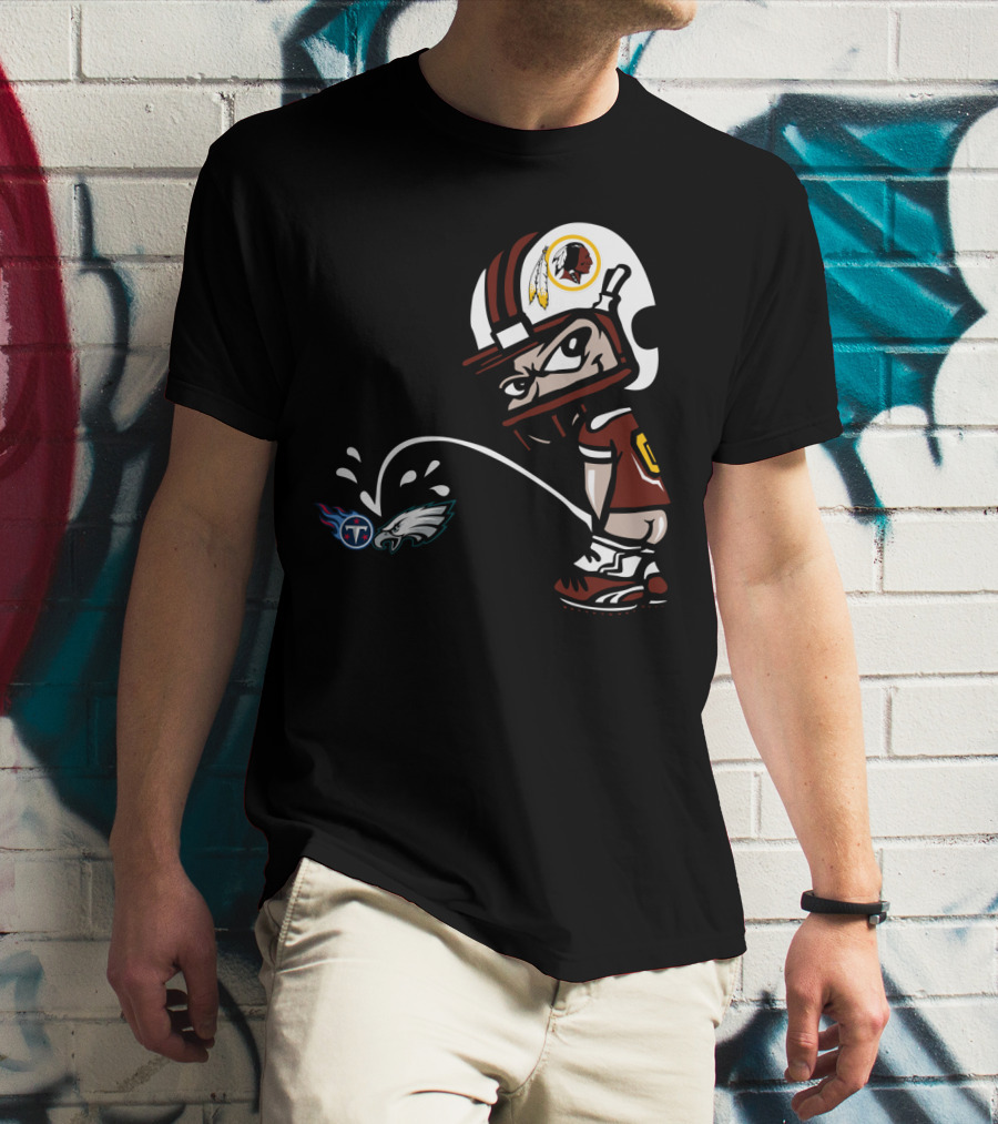 Washington Redskins Football Rivalry Titans Eagles Helmet T-Shirt