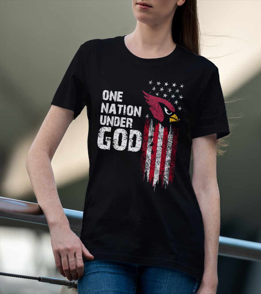 One Nation Under God Arizona Cardinals Flag T-Shirt