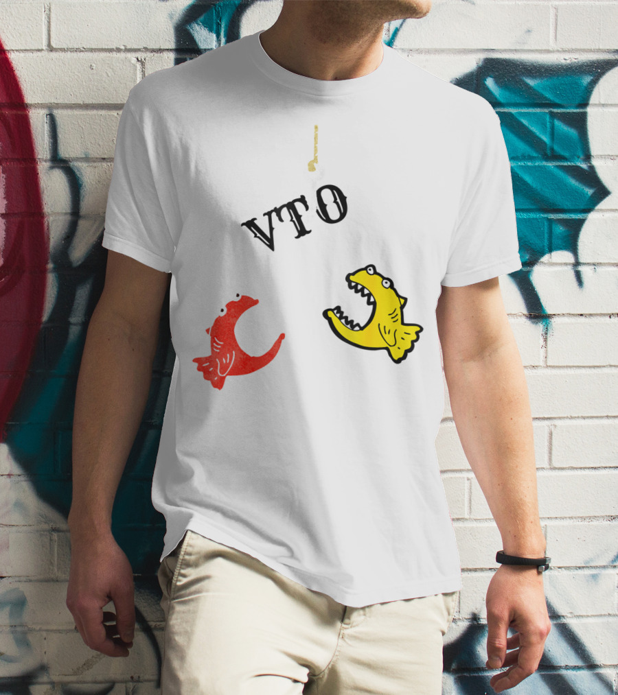 VTO Fishing Hook With Red And Yellow Fish T-Shirt