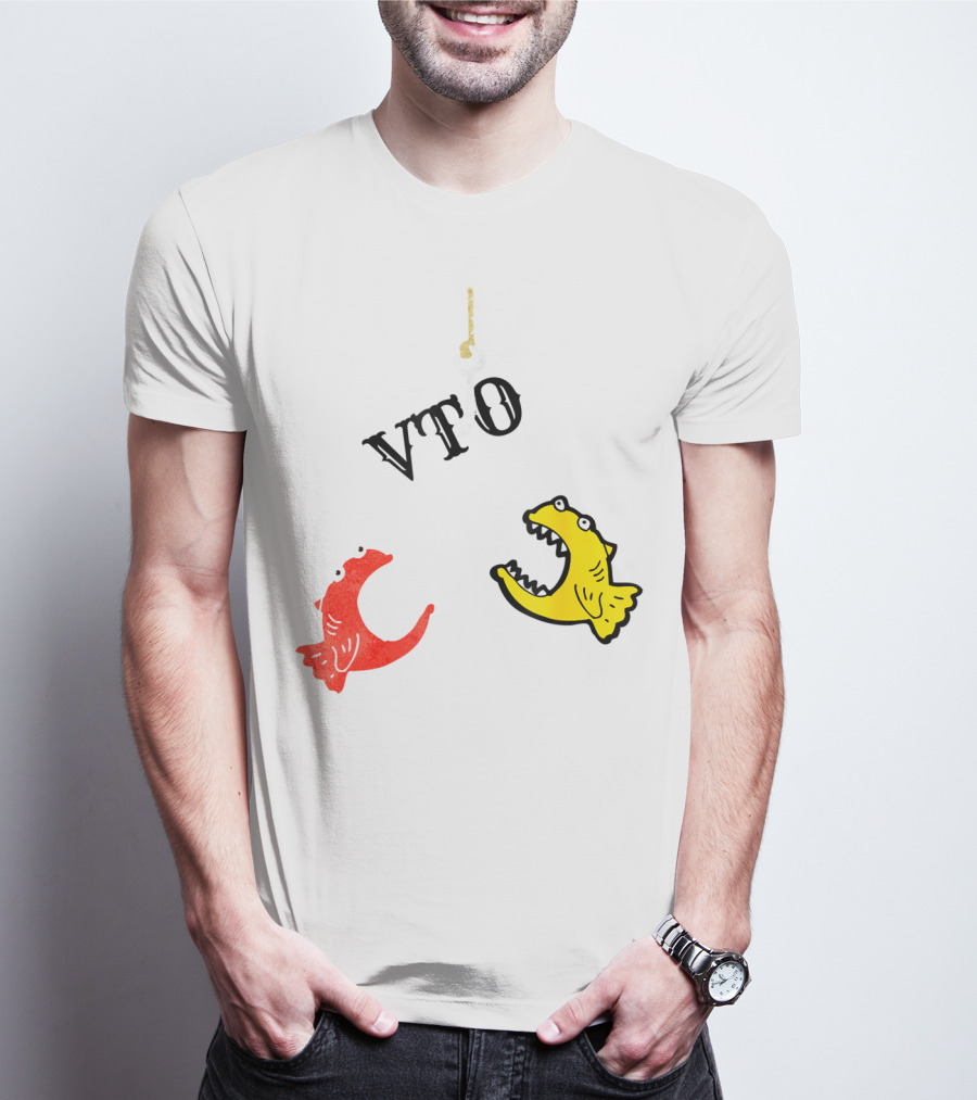 VTO Fishing Hook With Red And Yellow Fish T-Shirt