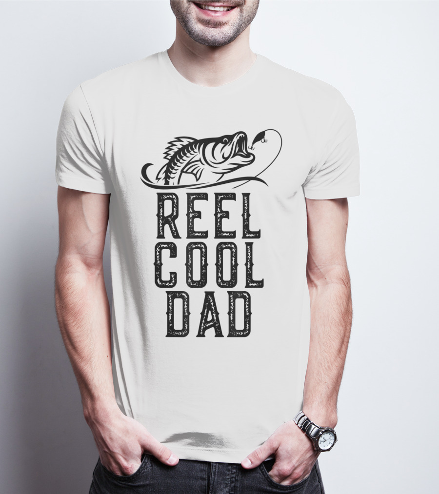 Reel Cool Dad Fishing Fish Hook T-Shirt