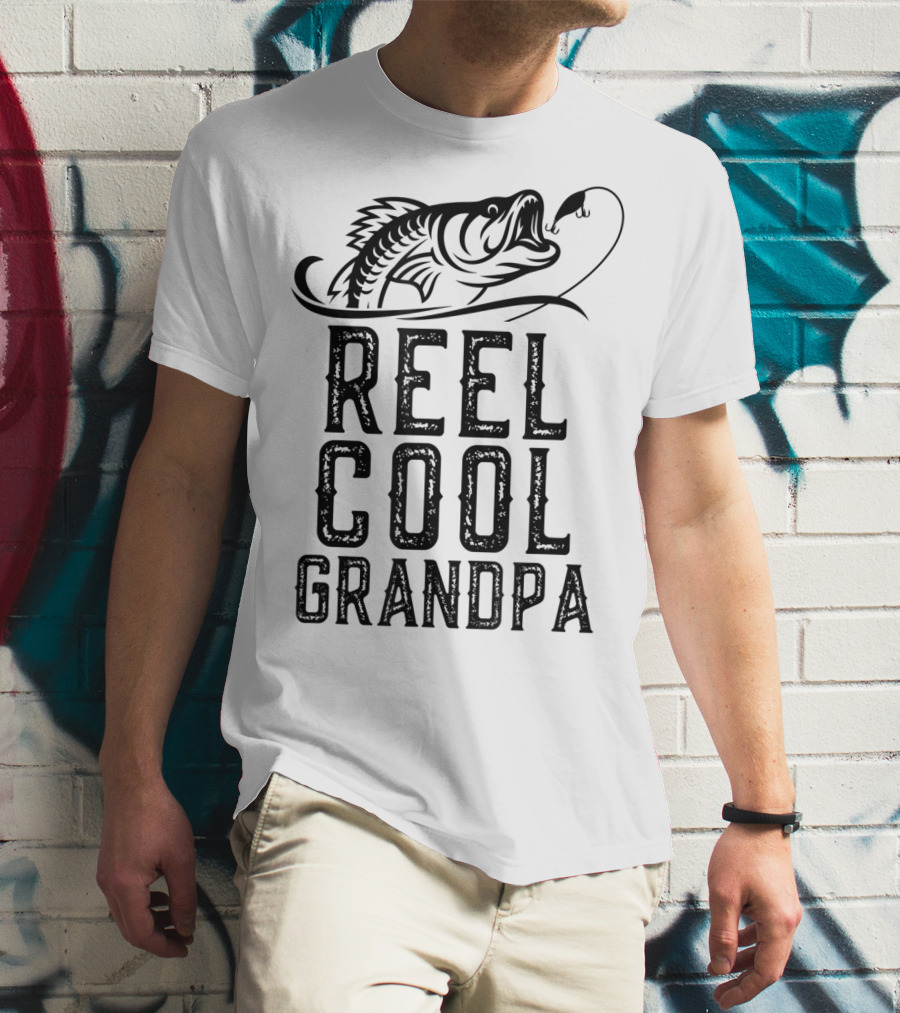 Reel Cool Grandpa Fishing Hook Bass T-Shirt