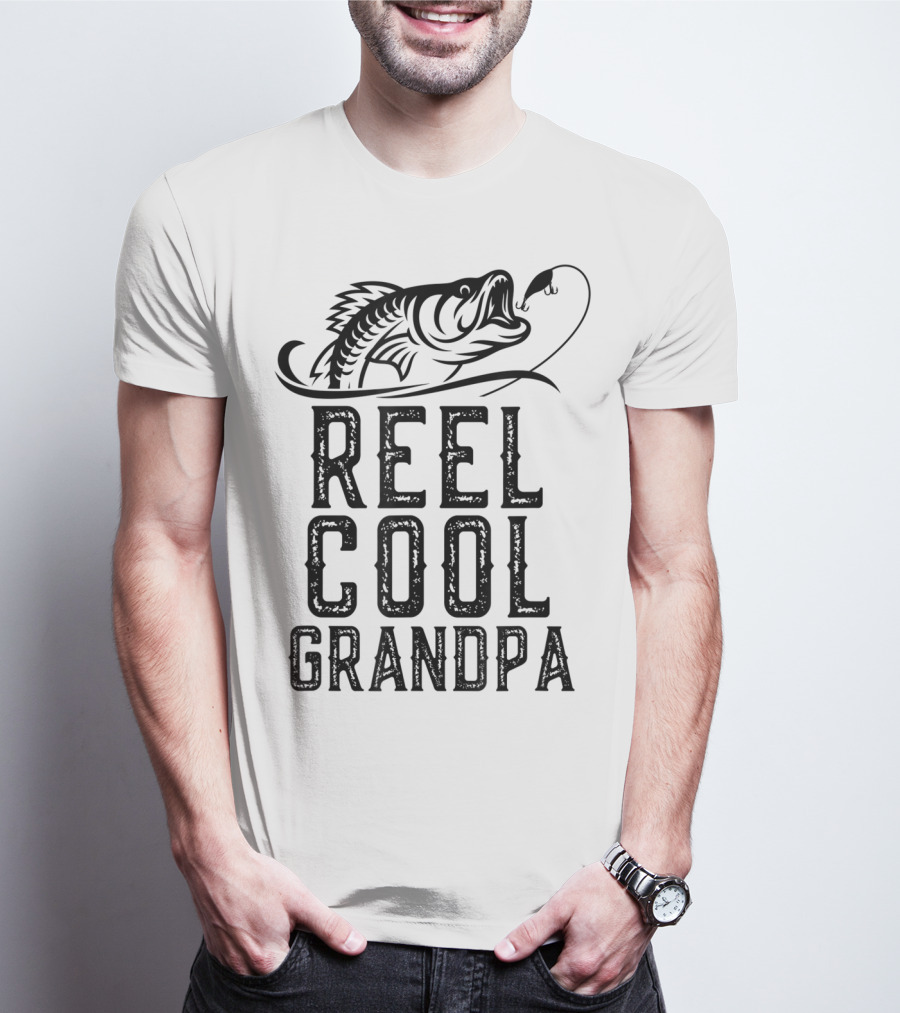 Reel Cool Grandpa Fishing Hook Bass T-Shirt