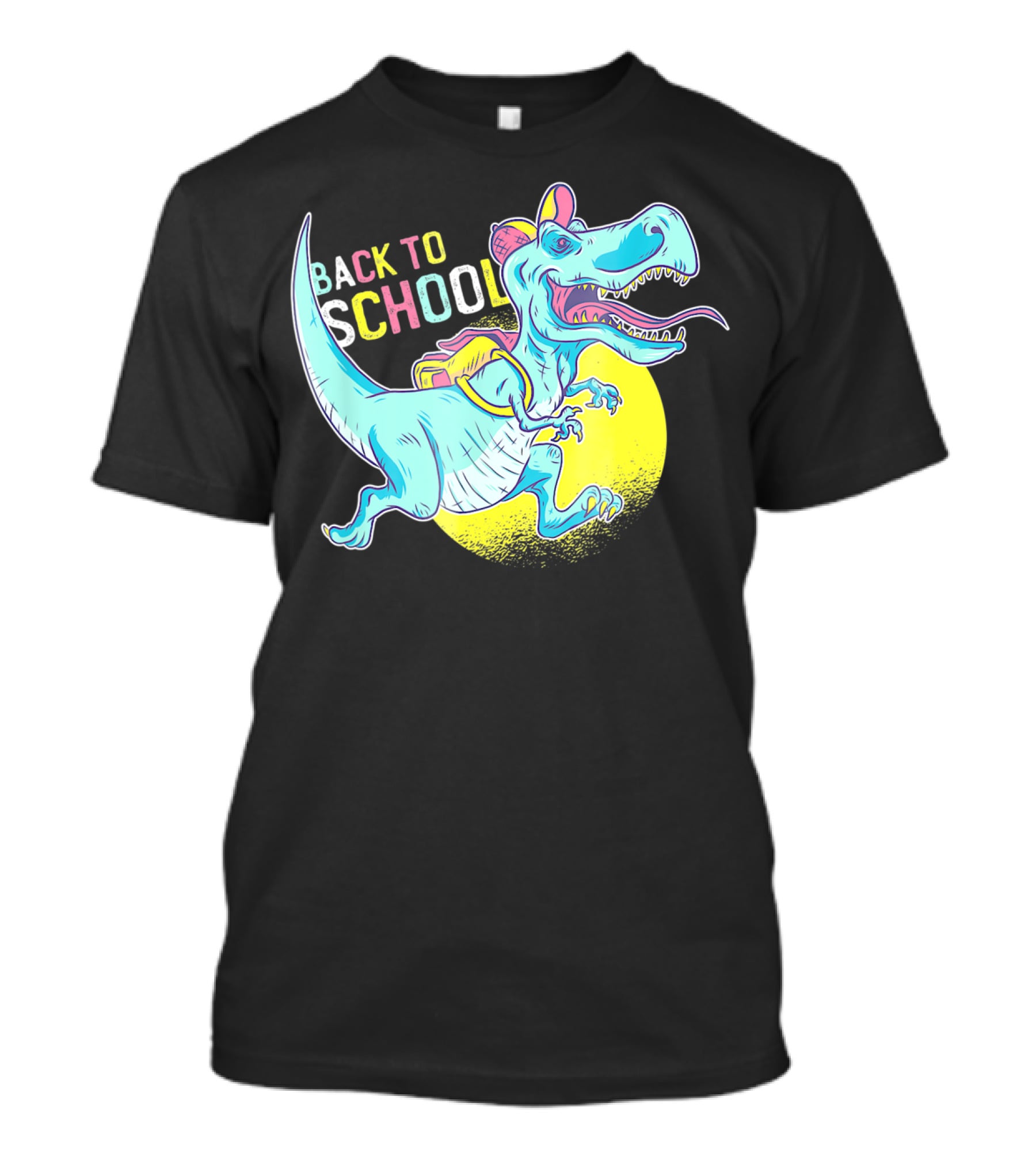 Back To School T-Rex Dinosaur With Backpack And Cap T-Shirt