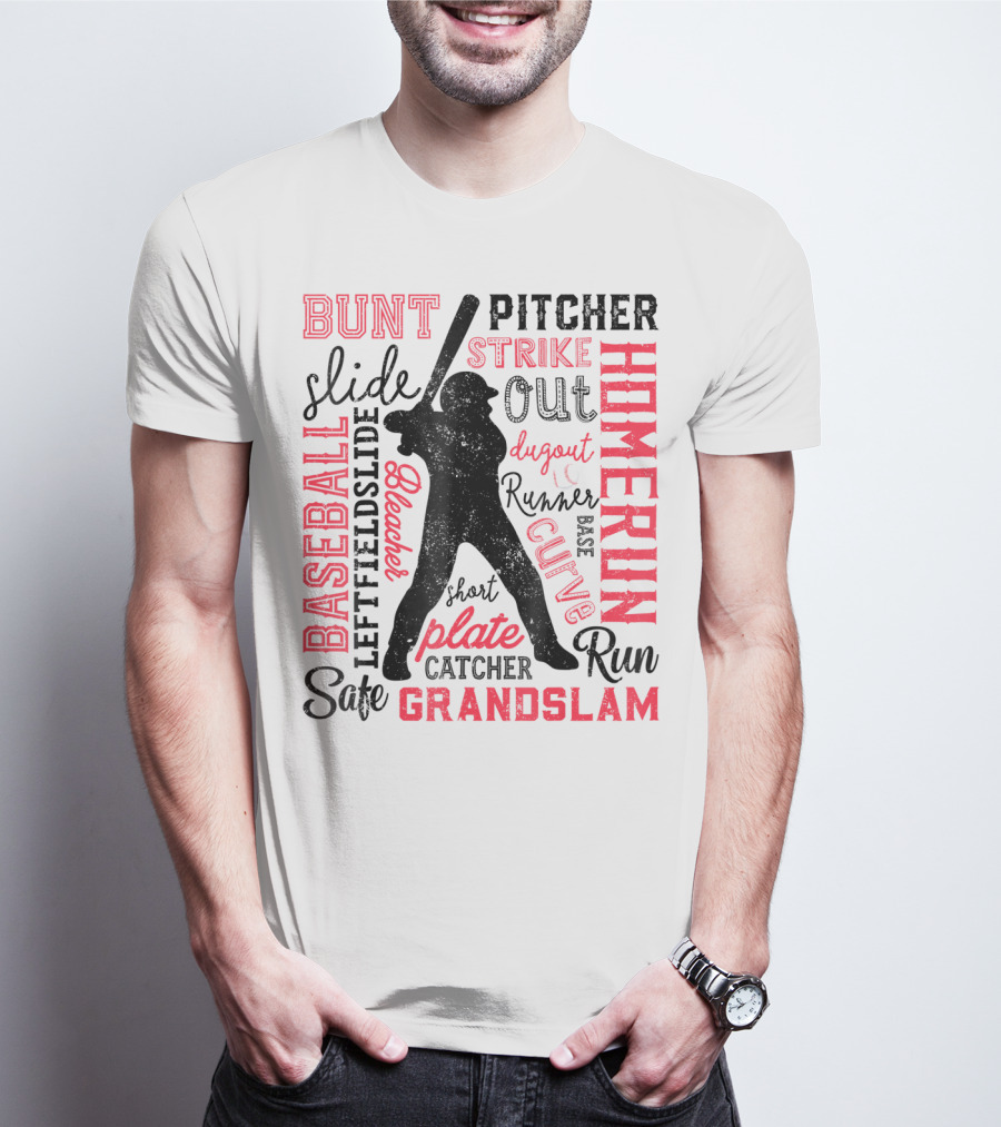 Baseball Men Batter Pitcher Catcher Homerun Grandslam Dugout Plate Strike T-Shirt