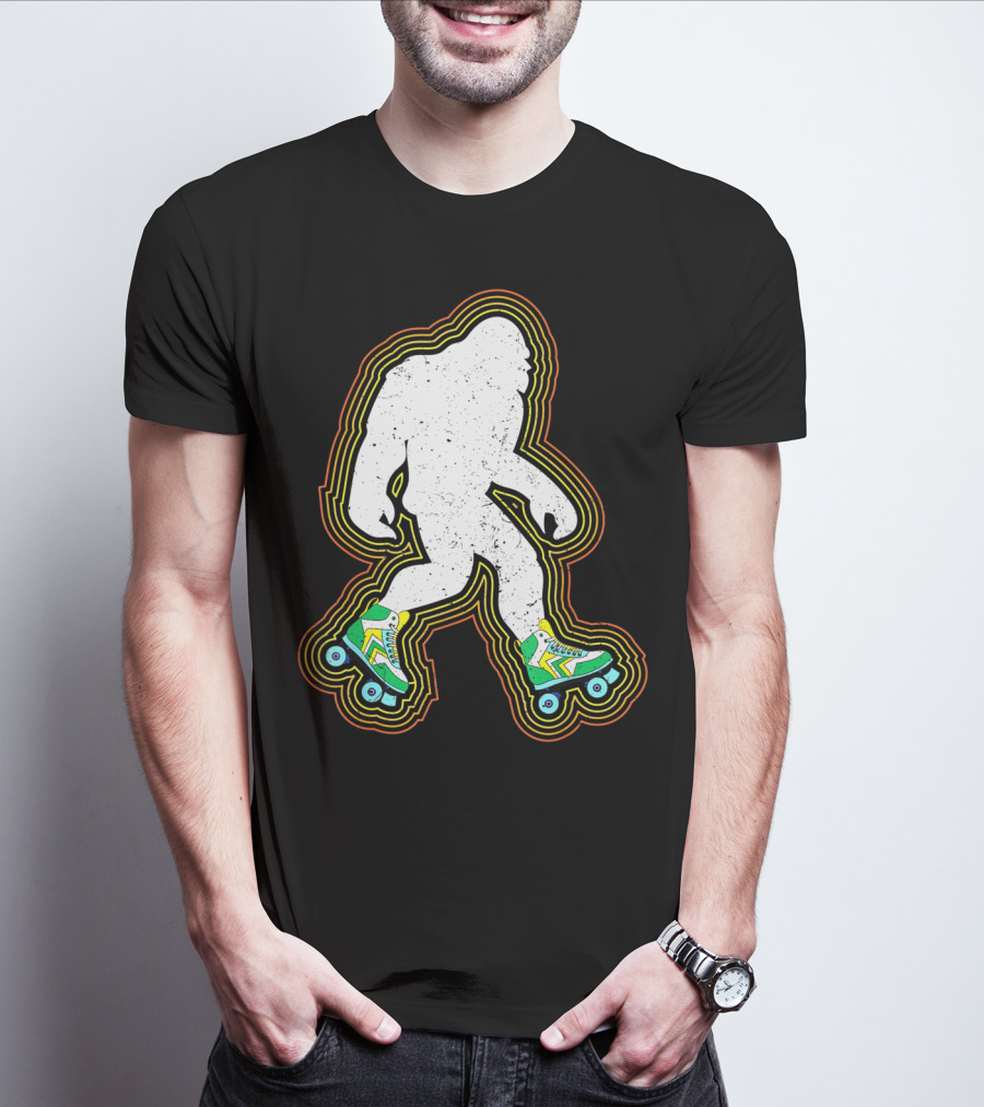 Bigfoot Roller Skates Sasquatch Vintage Style Retro Skating Vibe T-Shirt
