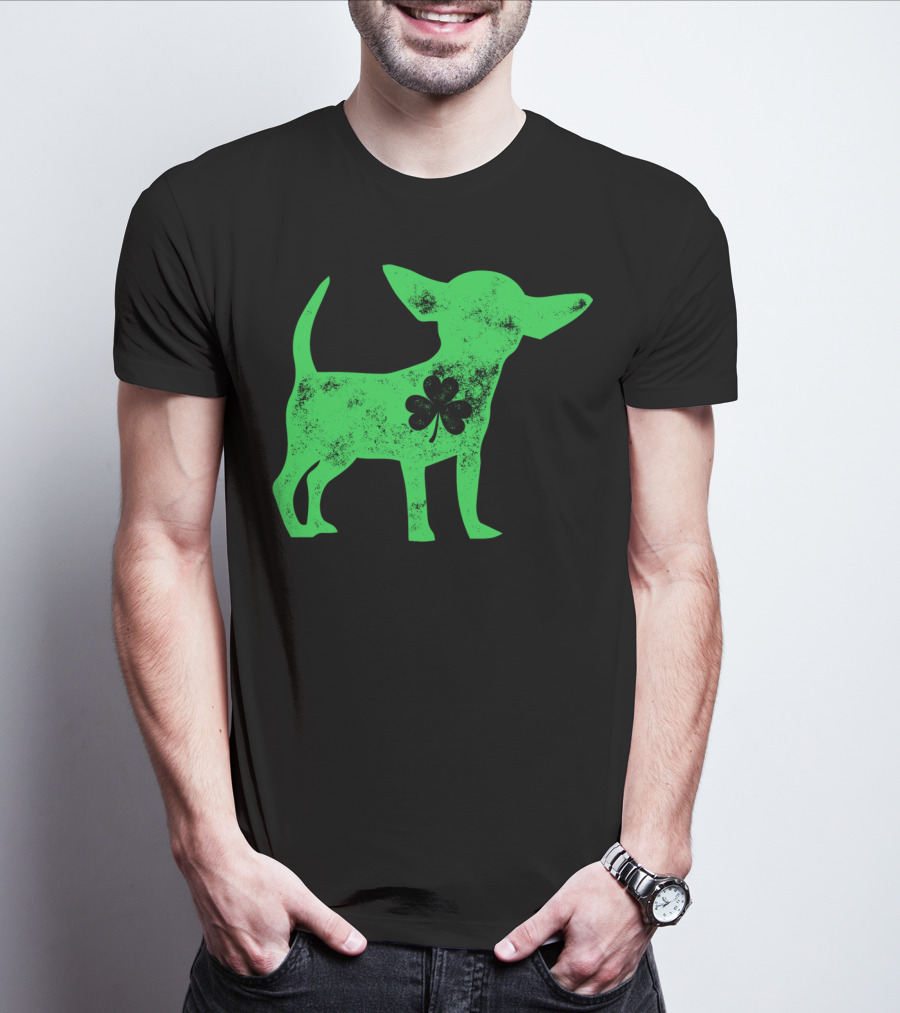 Chihuahua St Patricks Day Dog Lover Shamrock Iconic Green T-Shirt