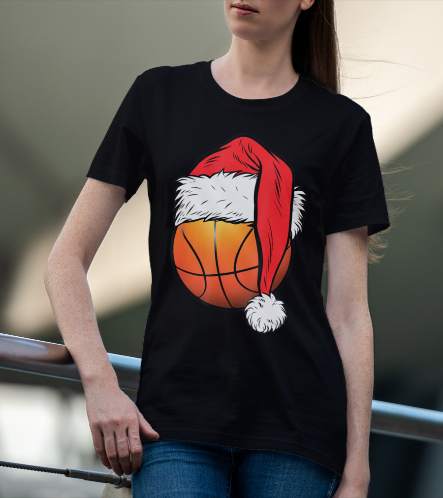 Christmas Santa Basketball Ball Sport T-Shirt