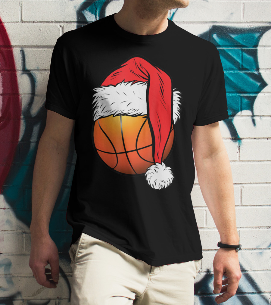 Christmas Santa Basketball Ball Sport T-Shirt
