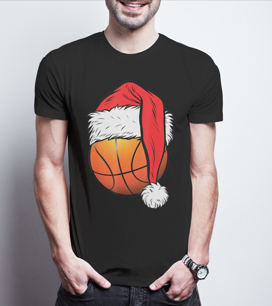 Christmas Santa Basketball Ball Sport T-Shirt