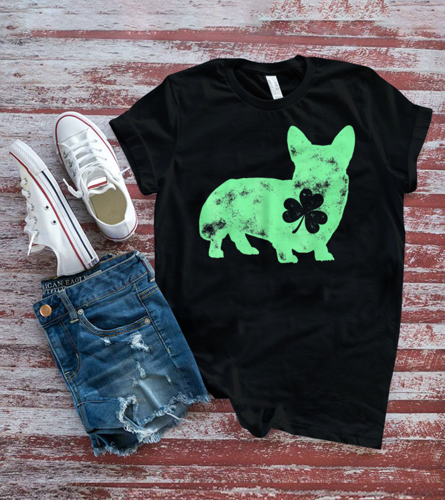 Corgi Shamrock Dog Lover St Patricks Day T-Shirt