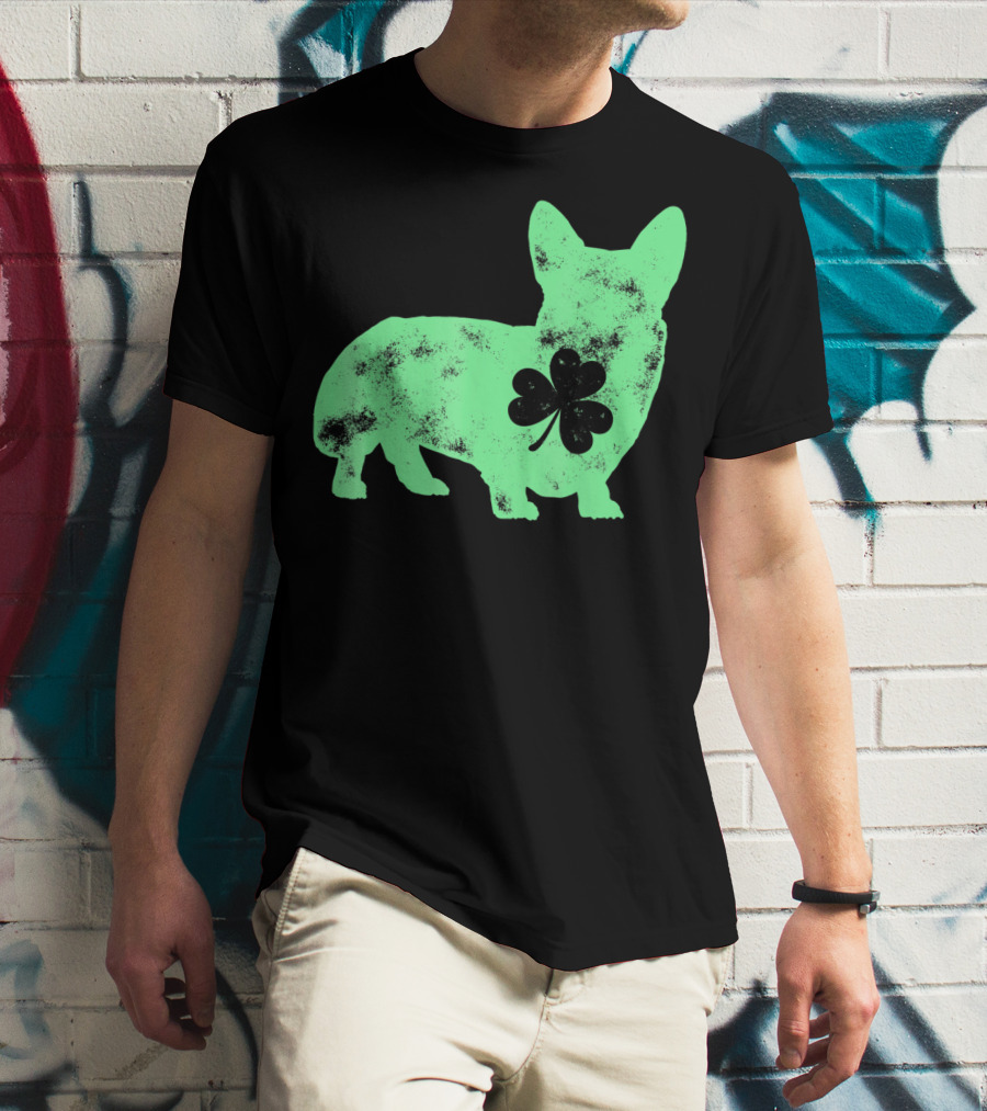 Corgi Shamrock Dog Lover St Patricks Day T-Shirt