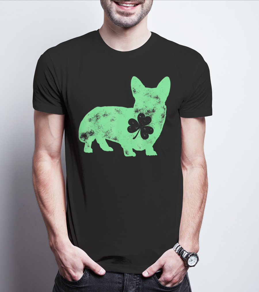 Corgi Shamrock Dog Lover St Patricks Day T-Shirt