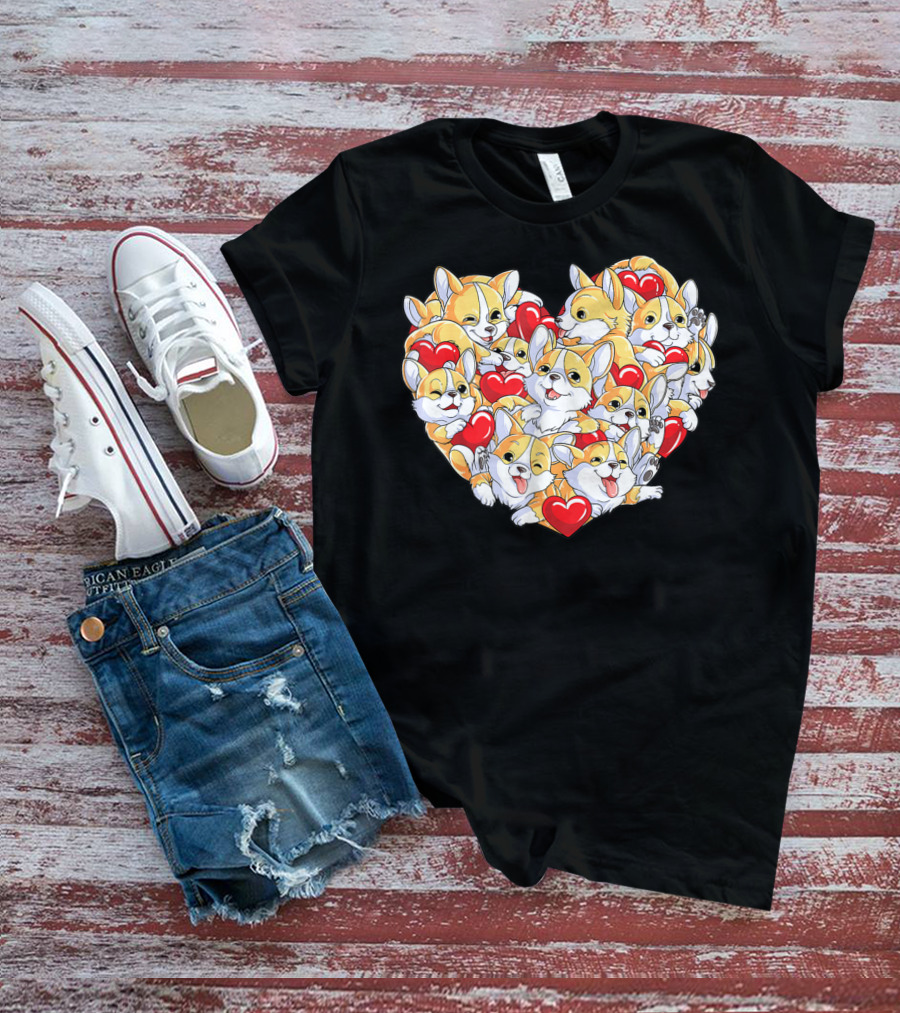 Valentines Day Corgi Heart Dog Lover Boys Love T-Shirt