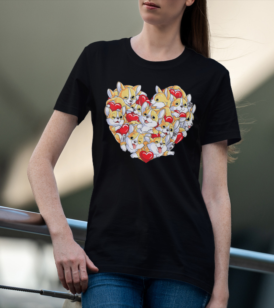 Valentines Day Corgi Heart Dog Lover Boys Love T-Shirt