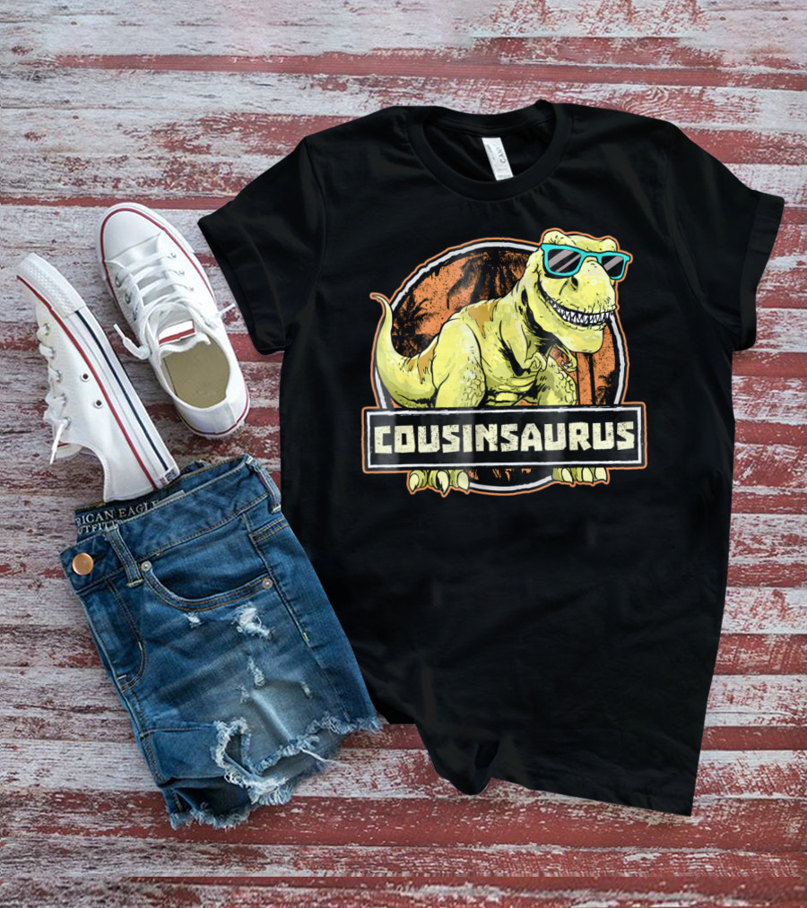 COUSINSAURUS REX Dinosaur With Sunglasses T-Shirt