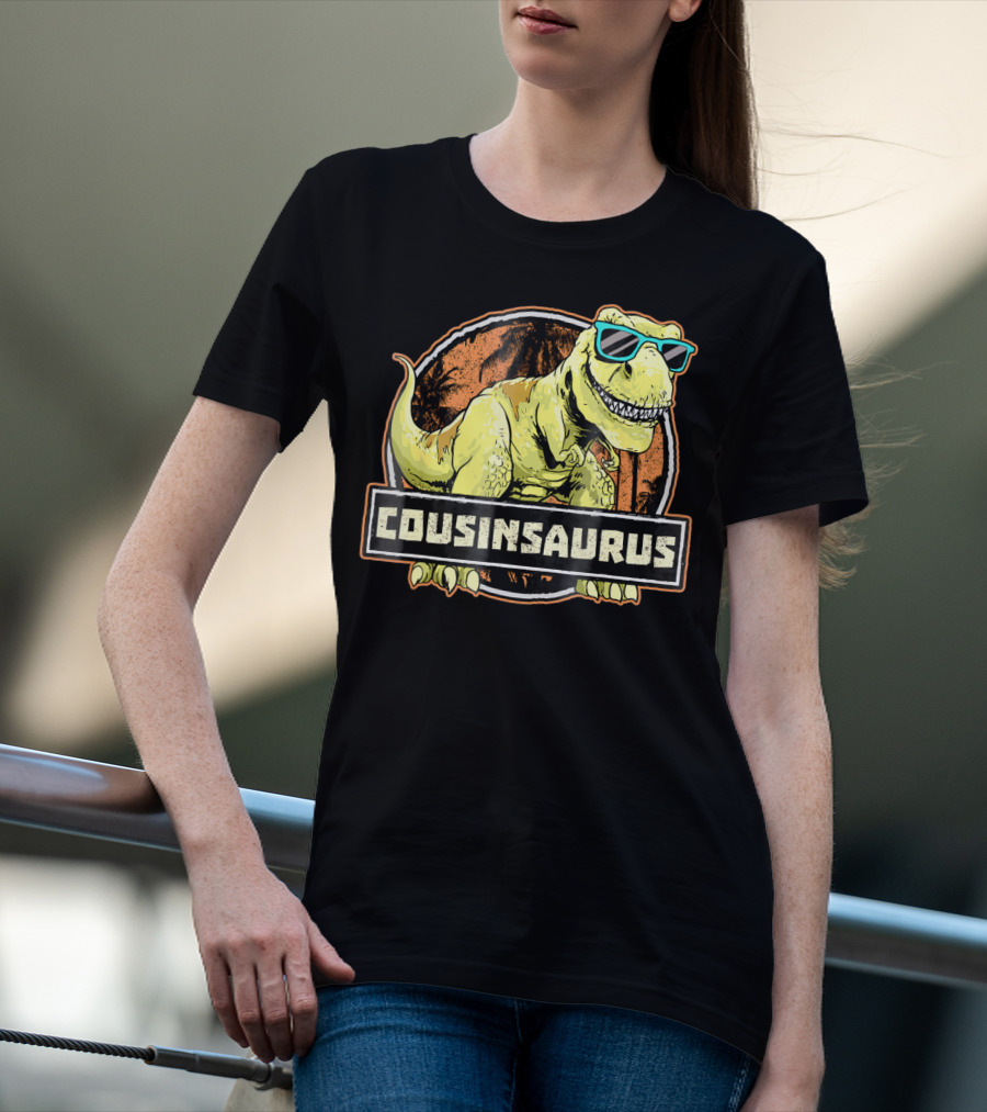 COUSINSAURUS REX Dinosaur With Sunglasses T-Shirt