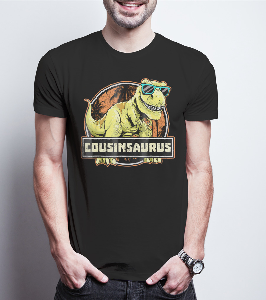 COUSINSAURUS REX Dinosaur With Sunglasses T-Shirt